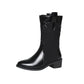 Women's cowboy boots - fashionable mid-calf boots with low heels 