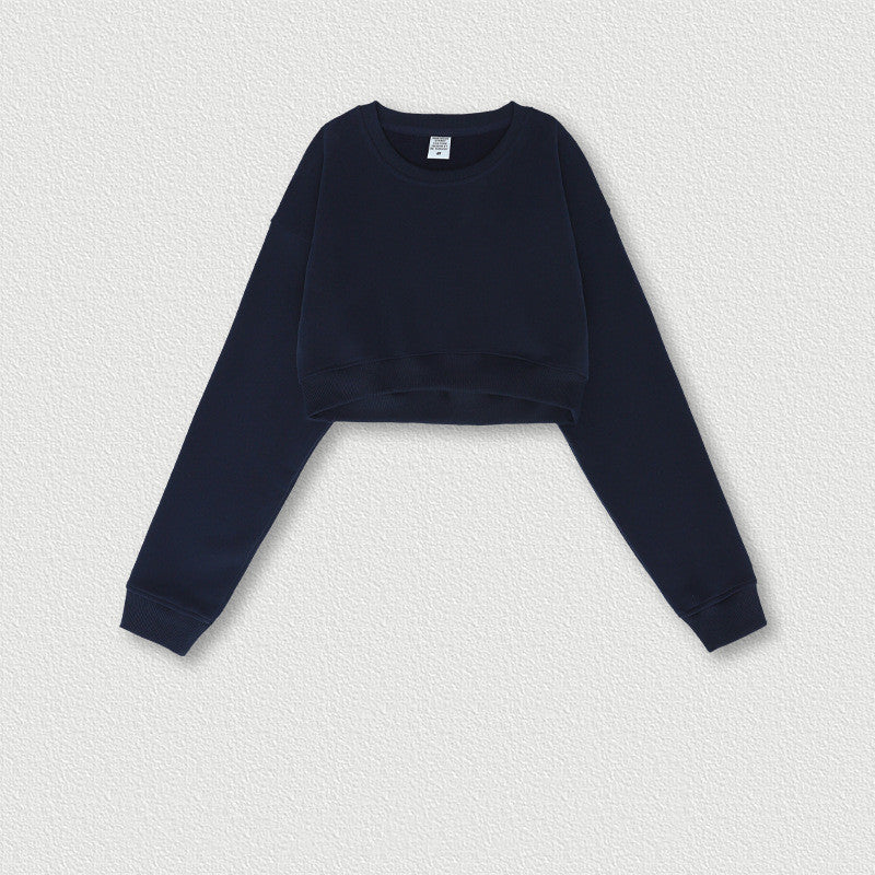 Sudadera corta retro recortada Navel Hot Girl para mujer: moderna y cómoda