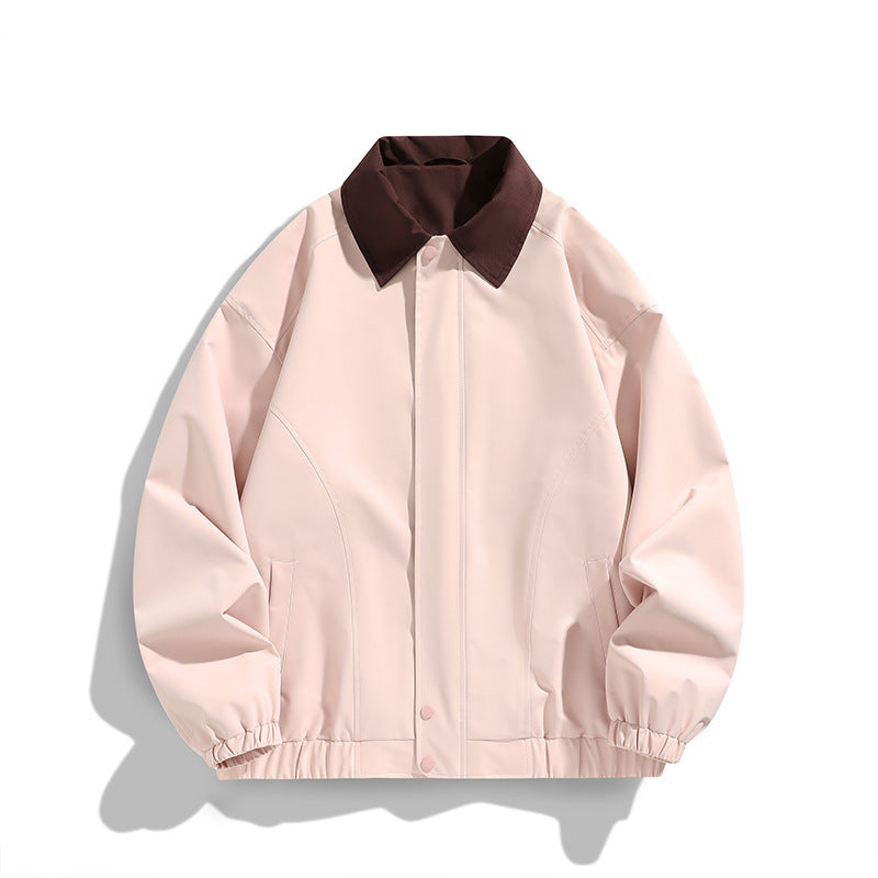 Pure color all-matching polo collar jacket