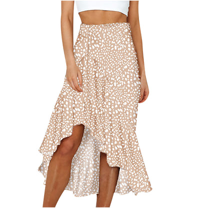 Casual Leopard-Print Maxirock – Lockerer A-Linien-Stil mit Schlitz