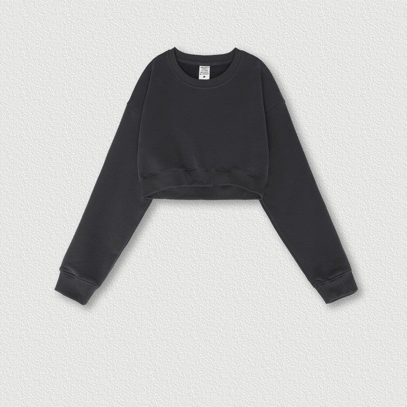 Sudadera corta retro recortada Navel Hot Girl para mujer: moderna y cómoda