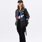 Fashionable personality embroidered PU leather jacket for men