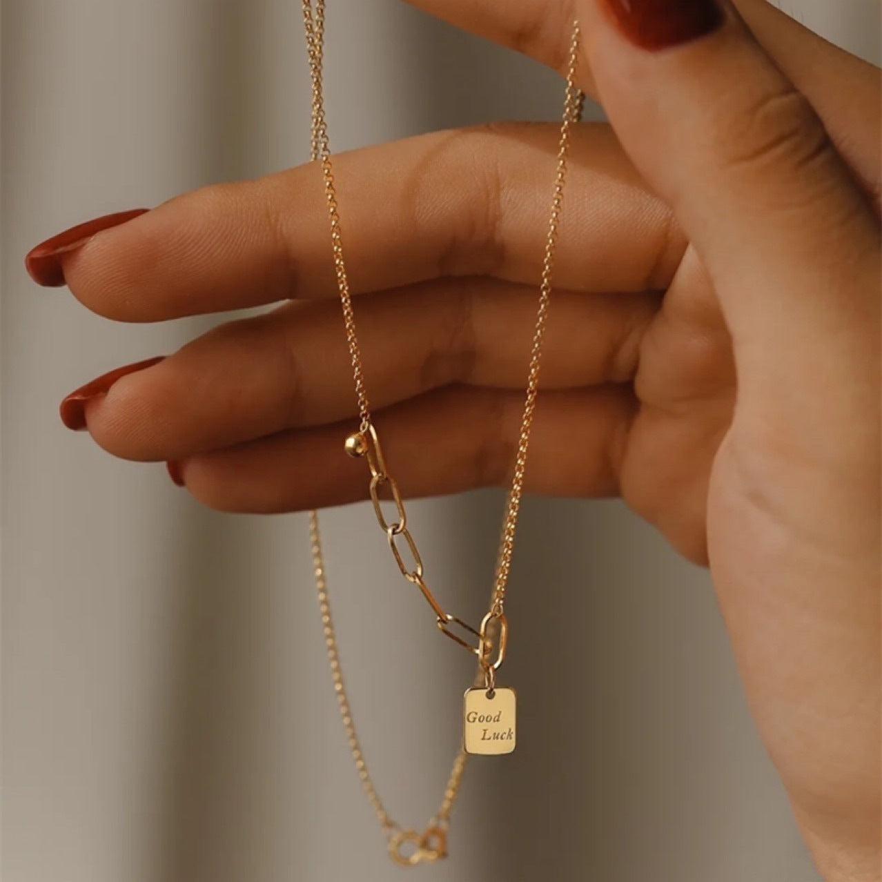 18K Gold Quadrat-Halskette Armband für Frauen