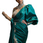 Elegantes Fishtail-Abendkleid mit goldenen Akzenten