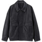 Damen-Lose-Passform-Kurzmantel aus PU-Leder im Retro-Stil