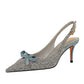 Elegante High-Heel-Slingbacks – Stilvolle Damenschuhe mit Schleifen-Design und spitzer Zehenform