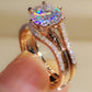 18K Gold Zwei-in-eins Mosanit Ring für Frauen
