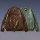 PU Faux Leather Loose Baseball Jacket for Men and Women