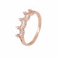 18K Gold Damenring – Krone aus Roségold mit Diamantoptik