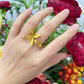 999 pure gold butterfly flower ring – elegance made of pure gold
