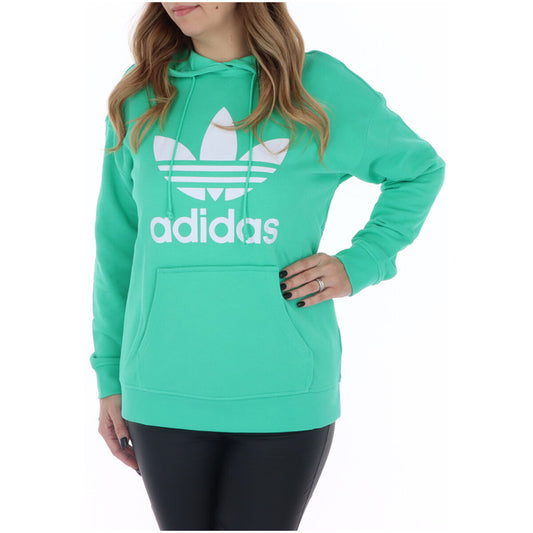 Adidas Fleece Women's Green With Hood And Front Pockets