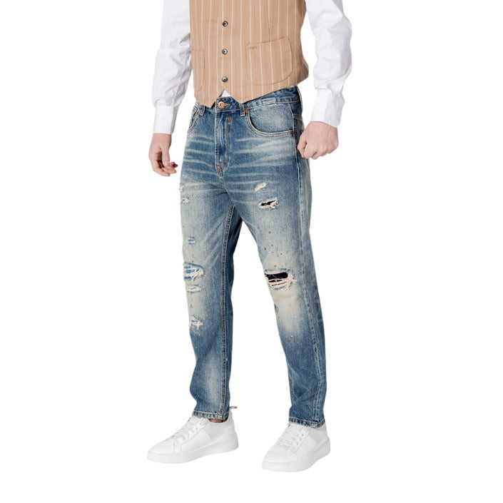 Vaqueros Gianni Lupo para hombre, color azul liso con bolsillos