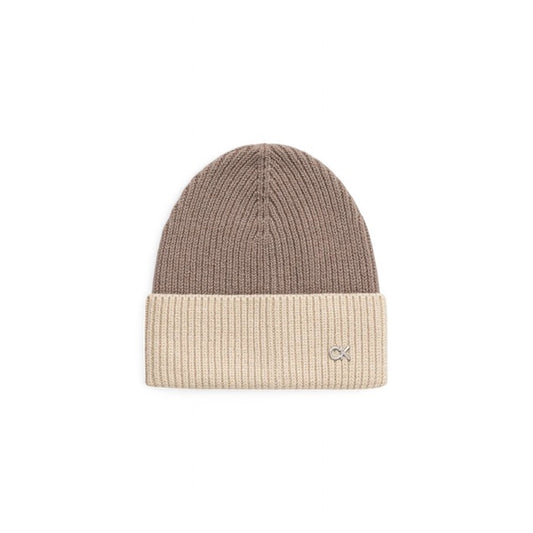Calvin Klein Hat Women Beige Wool for Autumn Winter