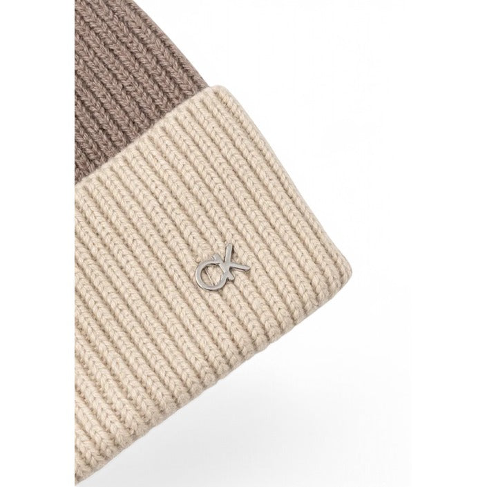 Calvin Klein Hat Women Beige Wool for Autumn Winter