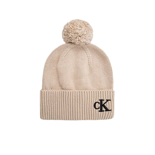 Calvin Klein Hat Women Beige Made of Acrylic and Cotton