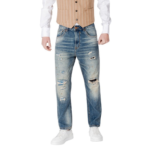 Vaqueros Gianni Lupo para hombre, color azul liso con bolsillos