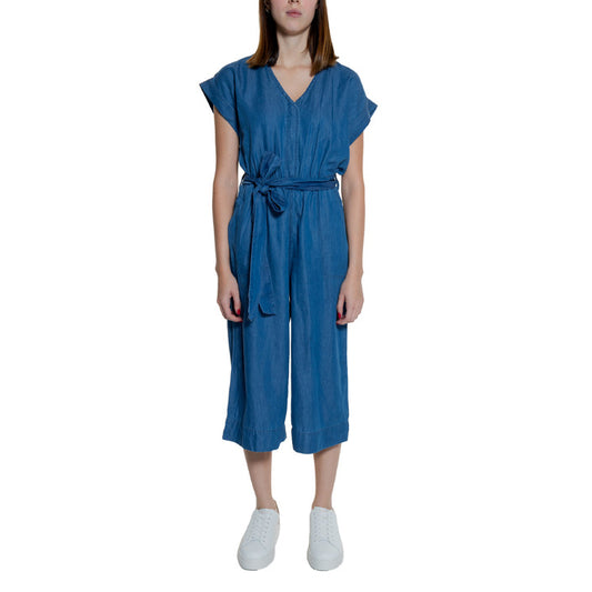 Only Anzug Damen Blau Einfarbig Mit V-Ausschnitt