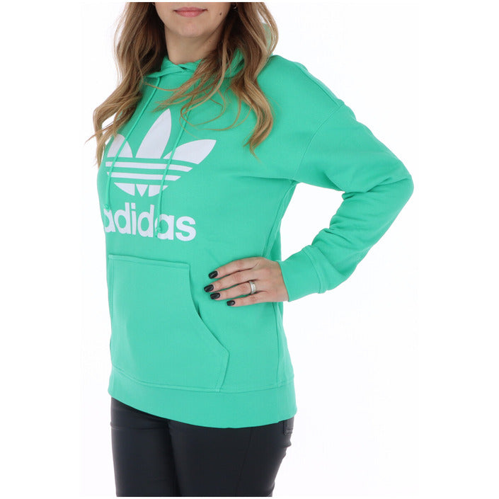 Adidas Fleece Women's Green With Hood And Front Pockets