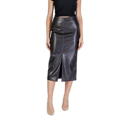 Ichi Skirt Women Black With Zipper for Autumn