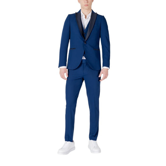 Mulish Anzug Herren Blau Mit Langem Arm Und V-Ausschnitt Eleganz